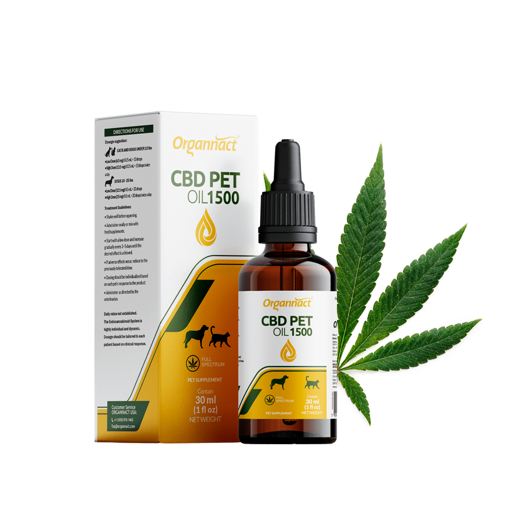 Organnact CBD Oil for Pets – 1,500 mg (30 mg/mL) Cats & Dogs